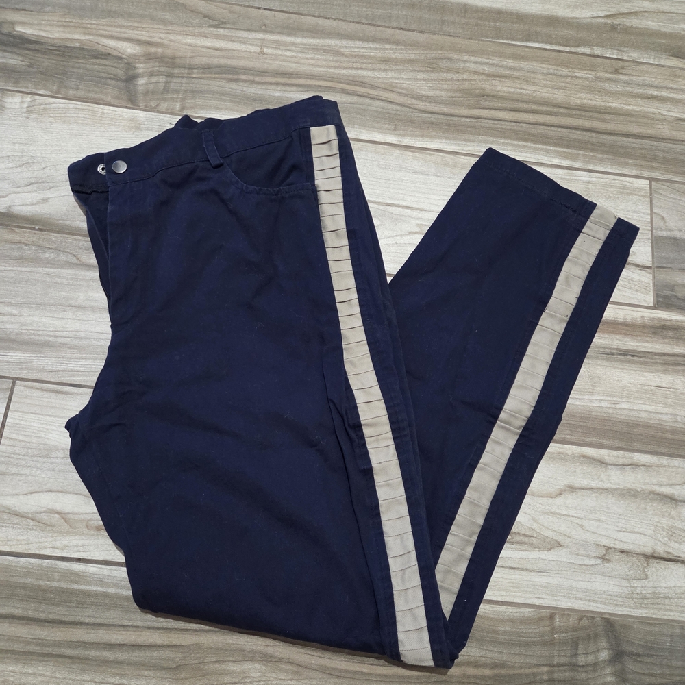 Han Solo Costume Pants Men's Navy Pants with Gray Stripe